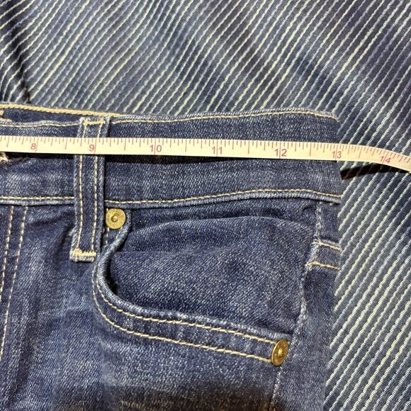 7 For All Mankind Womens  24 The Slim Cigarette Jeans Mid Rise Waist Y2K Boho - Picture 10 of 12